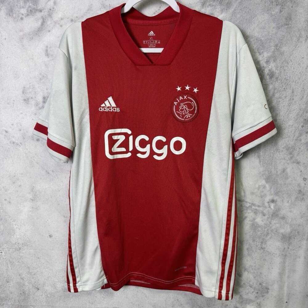 Ajax Adidas Jersey Adult Medium Red Eredivisie Europa League Soccer Climalite
